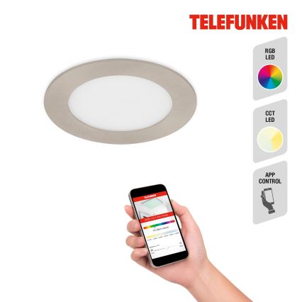 Telefunken 309302TF - LED RGBW prigušiva kupatilska ugradna plafonska svetiljka LED/6W/230V 2700-6500K IP23 Wi-Fi Tuya