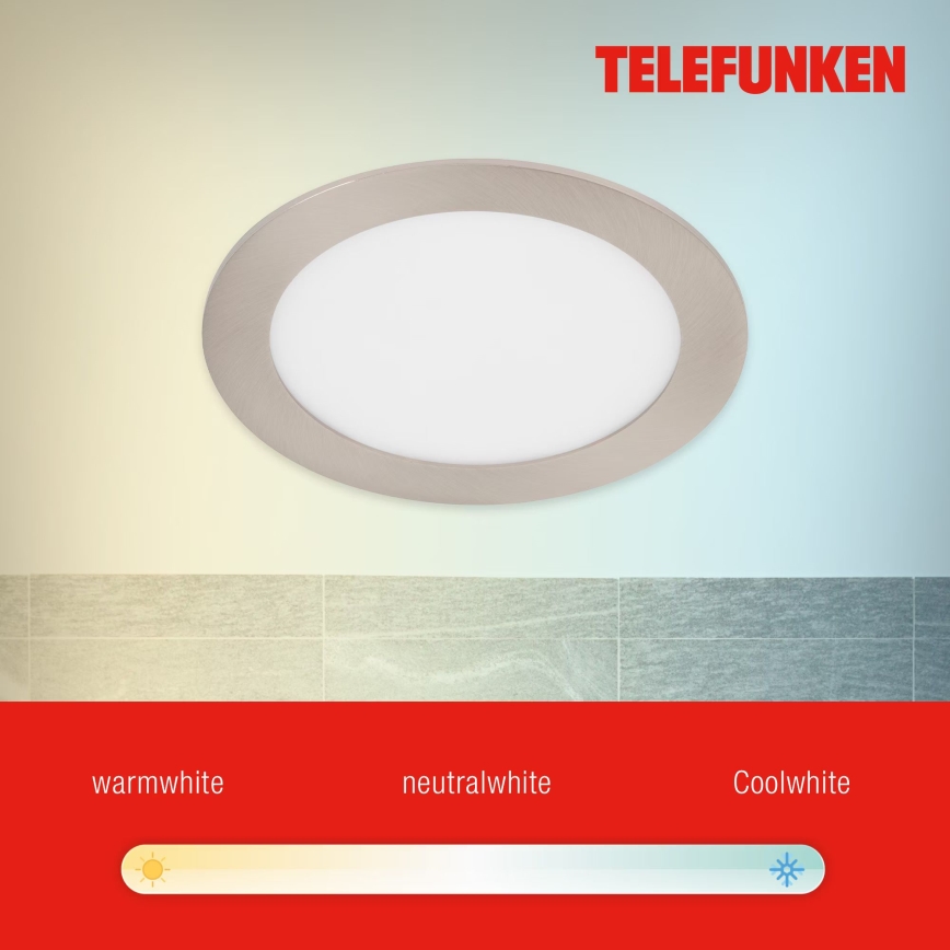 Telefunken 309402TF - LED RGBW prigušiva ugradna plafonska lampa za kupatilo LED/12W/230V 2700-6500K IP23 Wi-Fi Tuya