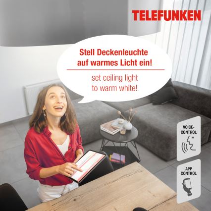 Telefunken 309406TF - LED RGBW prigušiva ugradna stropna svetiljka FRAME LED/12W/230V 2700-6500K Wi-Fi Tuya bela