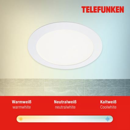 Telefunken 309406TF - LED RGBW prigušiva ugradna stropna svetiljka FRAME LED/12W/230V 2700-6500K Wi-Fi Tuya bela