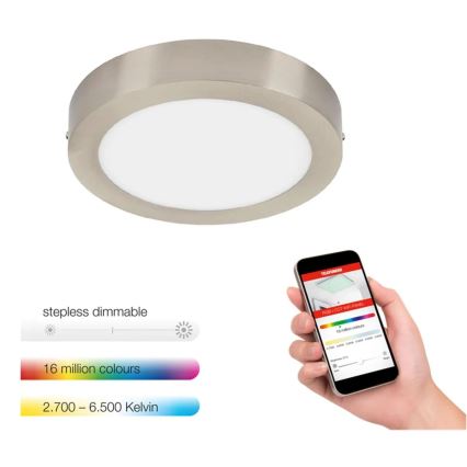 Telefunken 309502TF - LED RGBW prigušiva plafonska svetiljka LED/18W/230V 2700-6500K Wi-Fi Tuya