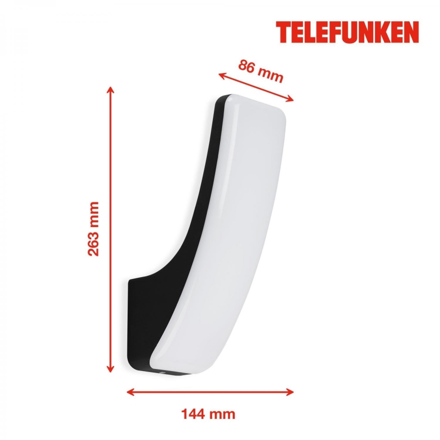 Telefunken 311605TF - Spoljno zidno LED svetlo LED/15W/230V IP44 crna