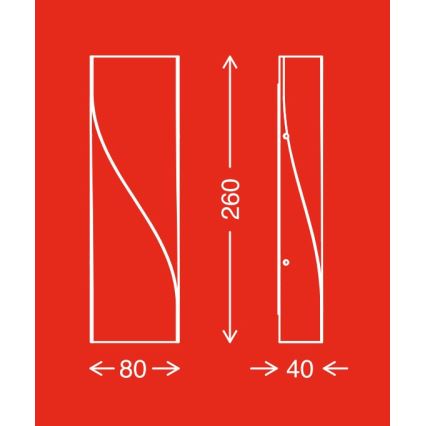 Telefunken 312704TF - LED spoljašnje zidno svetlo 2xLED/5,5W/230V IP44 srebrna