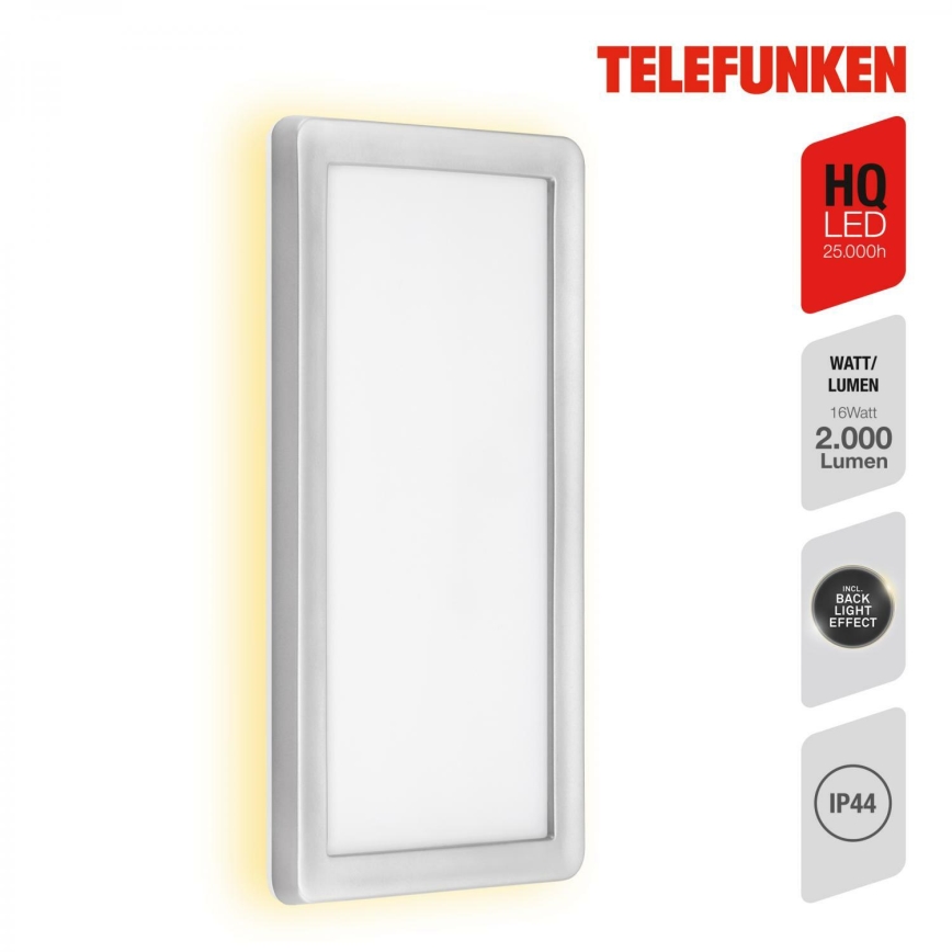 Telefunken 313604TF - LED spoljna zidna svetiljka 16W/230V IP44, srebrna