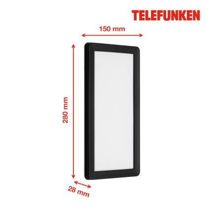 Telefunken 313605TF - LED spoljašnje zidno svetlo LED/16W/230V IP44 crna