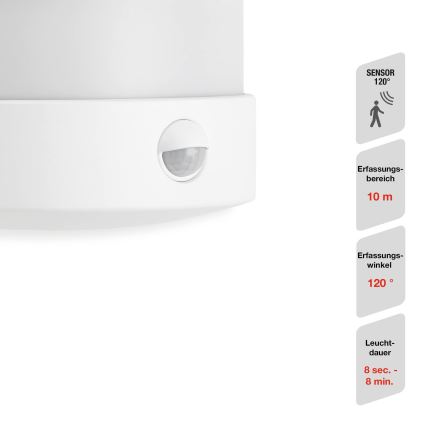 Telefunken 315506TF - LED spoljašnje zidno svetlo sa senzorom LED/12W/230V IP44 belo