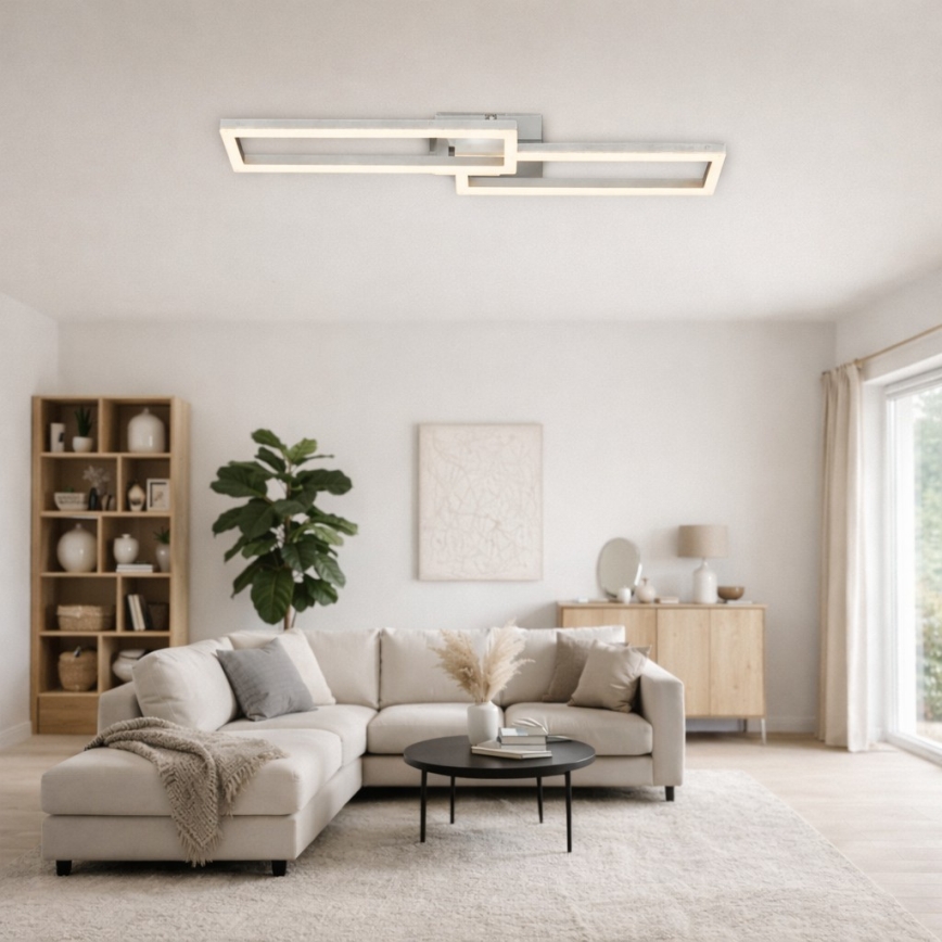 Telefunken 316108TF - LED RGBW prigušiva plafonska lampa FRAME LED/40W/230V 3000-6500K Wi-Fi Tuya mat hrom