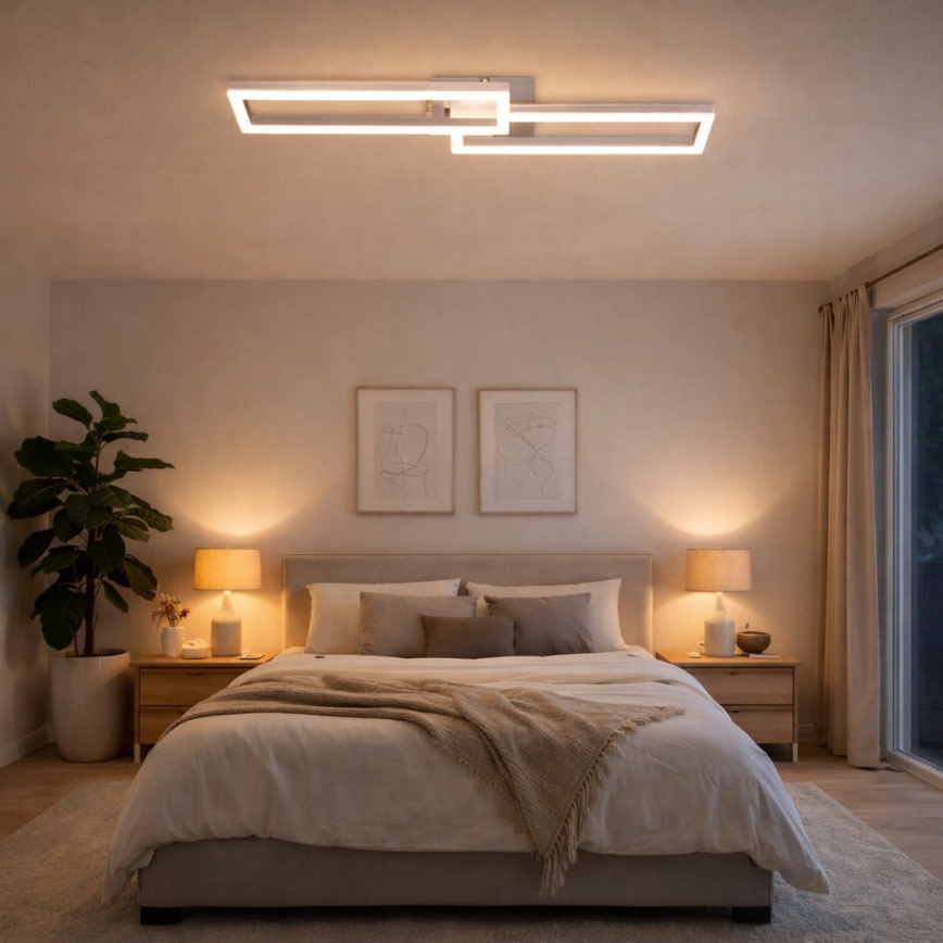 Telefunken 316108TF - LED RGBW prigušiva plafonska lampa FRAME LED/40W/230V 3000-6500K Wi-Fi Tuya mat hrom