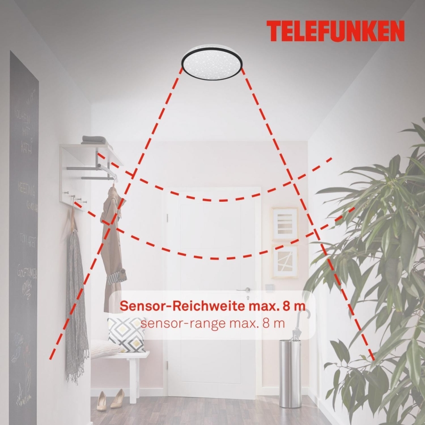Telefunken 318305TF - LED plafonsko svetlo za kupatilo sa senzorom LED/16W/230V IP44 pr. 28 cm