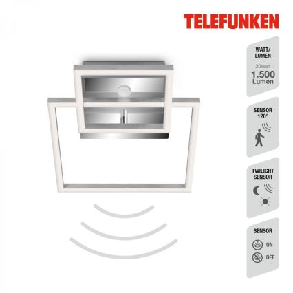 Telefunken 318608TF - LED plafonsko svetlo sa senzorom FRAME LED/17W/230V 3000K mat hrom