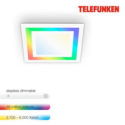 Telefunken 318706TF - LED RGBW prigušiva panel LED/18W/230V 3000-6500K + daljinski upravljač