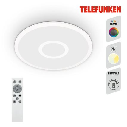 Telefunken 319306TF - LED RGBW prigušiva svetiljka LED/22W/230V 2700-6500K + daljinski upravljač
