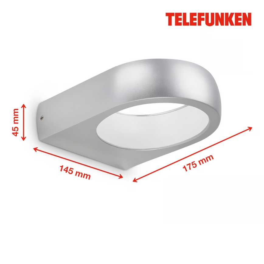 Telefunken 320204TF - LED spoljašnje zidno svetlo LED/6,5W/230V IP44 matni hrom