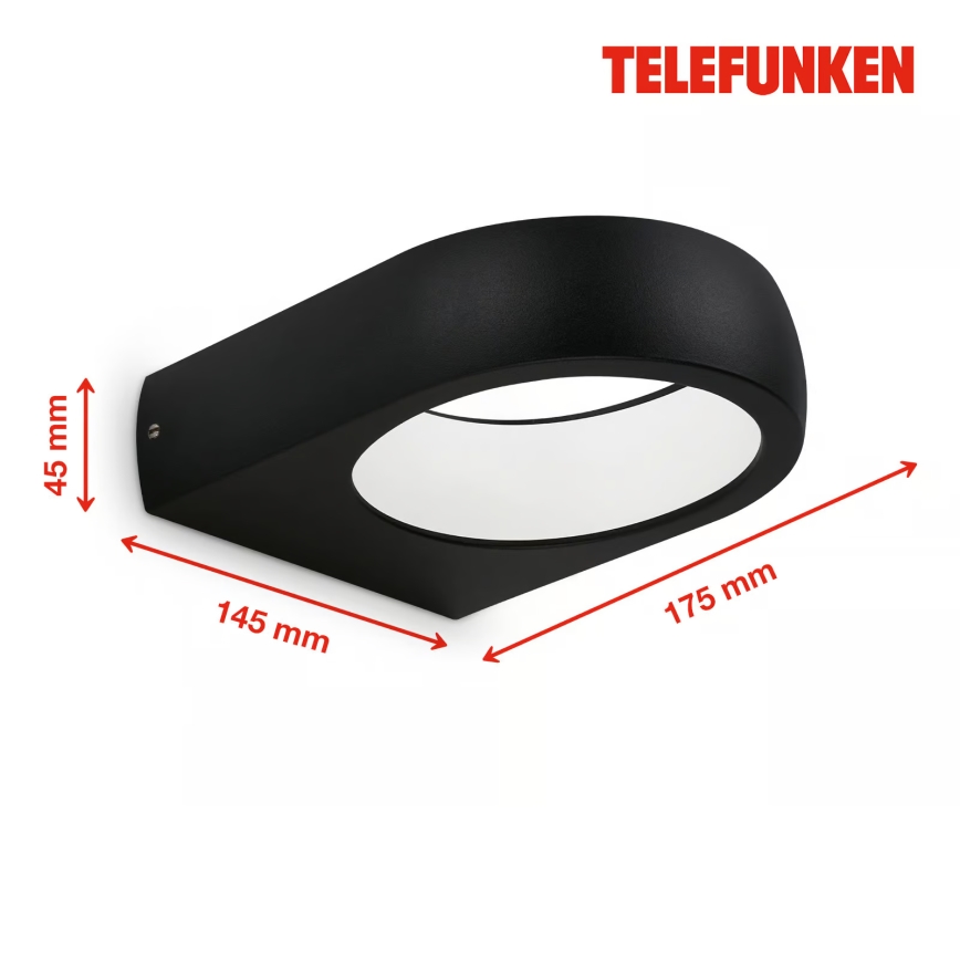 Telefunken 320205TF - LED spoljašnje zidno svetlo LED/7,5W/230V IP44 crna
