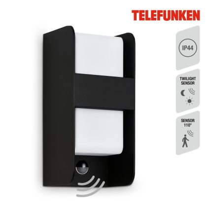 Telefunken 321105TF - Spoljašnje zidno svetlo sa senzorom 1xE27/12W/230V IP44 crno