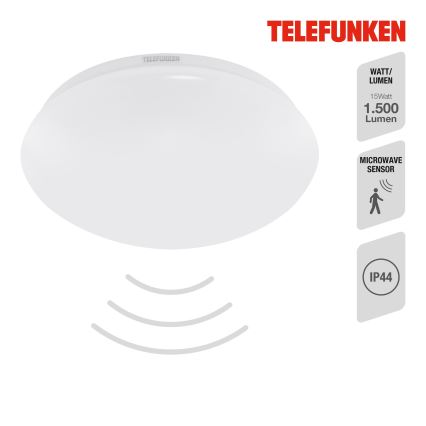 Telefunken 601206TF - LED plafonsko svetlo za kupatilo sa senzorom LED/15W/230V IP44 prečnik 28 cm