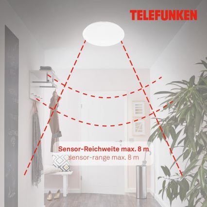 Telefunken 601306TF - LED kupatilsko plafonsko svetlo sa senzorom, LED/20W/230V, IP44, prečnik 40 cm