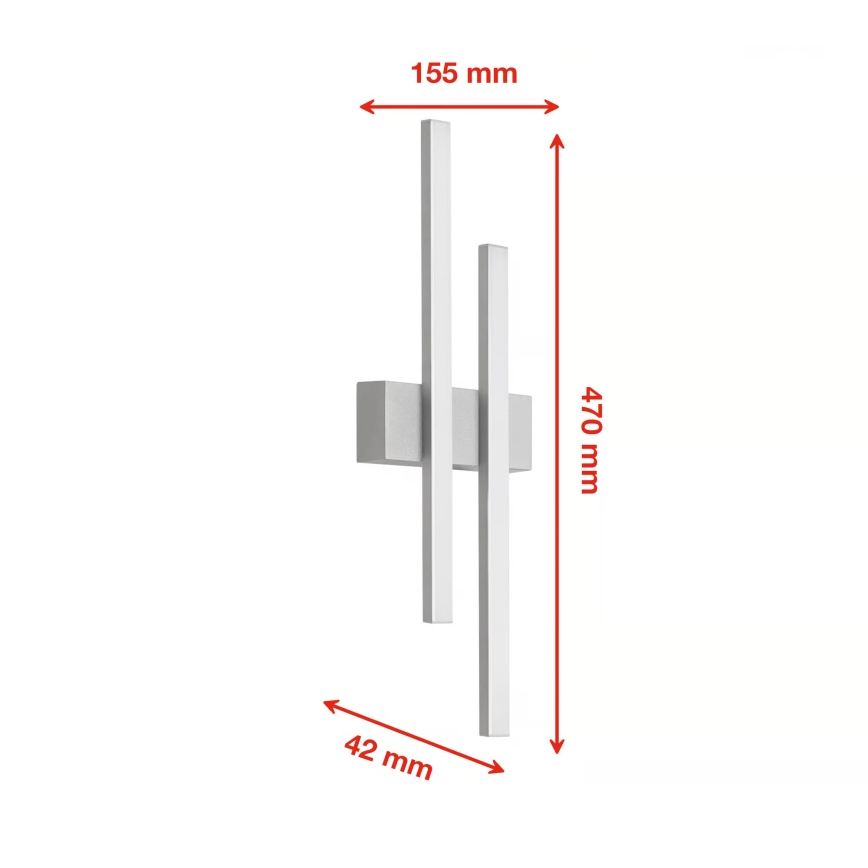 Telefunken - LED spoljašnje zidno svetlo 2xLED/4W/230V 4000K IP44 srebrno