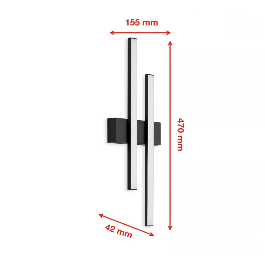 Telefunken - LED spoljašnje zidno svetlo 2xLED/4W/230V 4000K IP44 crno