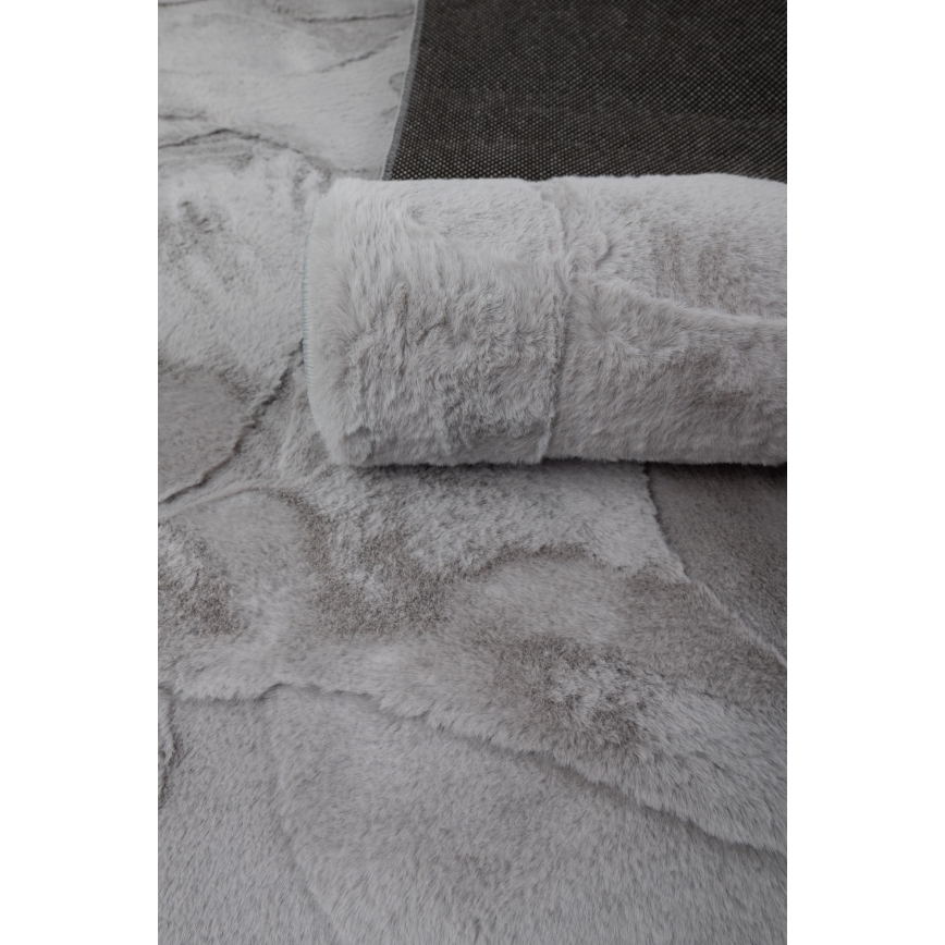 Tepih RABBIT 3D 80x150 cm svetlosive boje