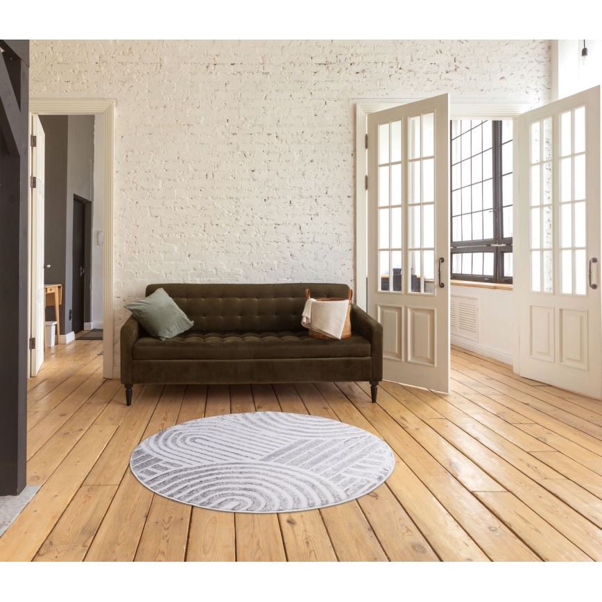 Tepih SALAMANCA 100 cm siva/bela