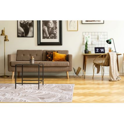 Tepih SALAMANCA 67x120 cm bež/bela, listasti dezen