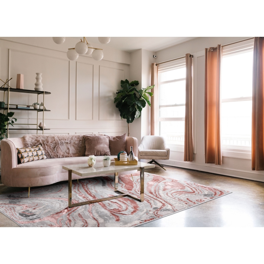 Tepih STONE 160x220 cm roze/siva