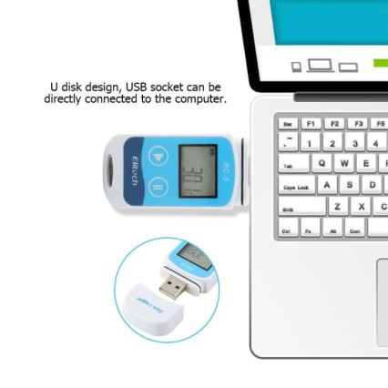 Termometar sa funkcijom snimanja, USB/1xCR2032, IP67