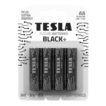 Tesla Batteries - 4 kom alkalnih AA baterija BLACK+ 1,5V 2800 mAh