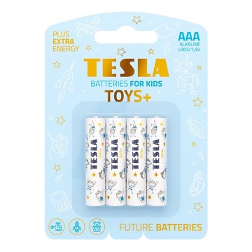 Tesla Batteries - 4 kom alkalnih AAA baterija TOYS+ 1,5V 1300 mAh