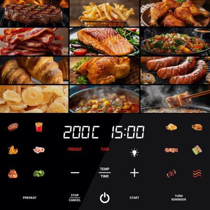 TESLA Electronics AirCook - Pametna višenamenska digitalna friteza na vrući vazduh 9 l 1700W/230V Wi-Fi