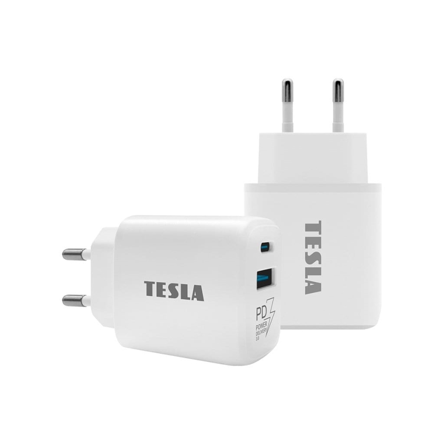 TESLA Electronics - Brzi adapter za punjenje Power Delivery 25W bela