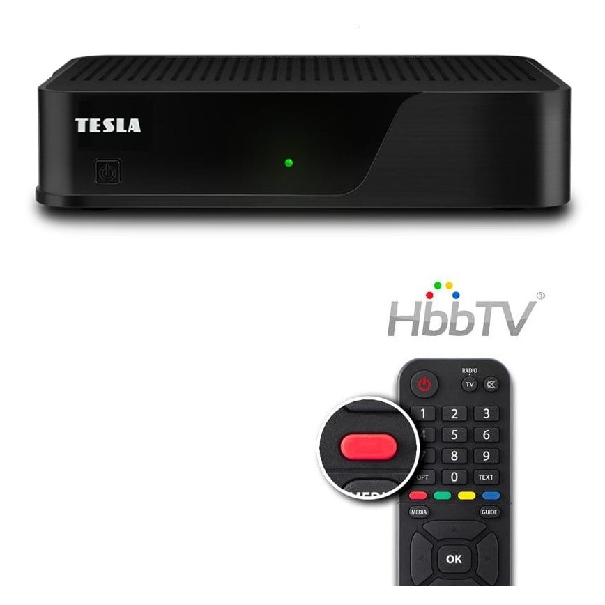 TESLA Electronics - DVB-T2 H.265 (HEVC) prijemnik sa HbbTV 12V + daljinski upravljač