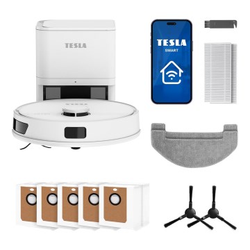 TESLA Electronics RoboStar - Pametan robotski usisivač 3u1 3200 mAh Wi-Fi beo