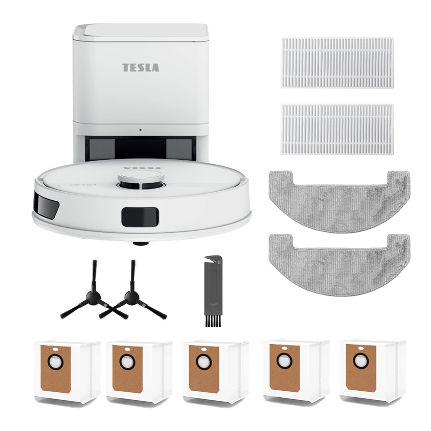 TESLA Electronics RoboStar - Pametan robotski usisivač 3u1 3200 mAh Wi-Fi beo