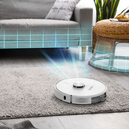 TESLA Electronics RoboStar - Pametni robotski usisivač 2 u 1, 2600 mAh, Wi‑Fi, bela