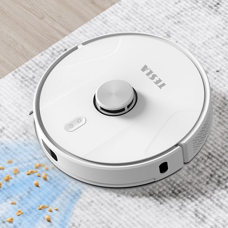 TESLA Electronics RoboStar - Pametni robotski usisivač 2 u 1, 2600 mAh, Wi‑Fi, bela