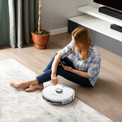 TESLA Electronics RoboStar - Pametni robotski usisivač 2 u 1, 2600 mAh, Wi‑Fi, bela