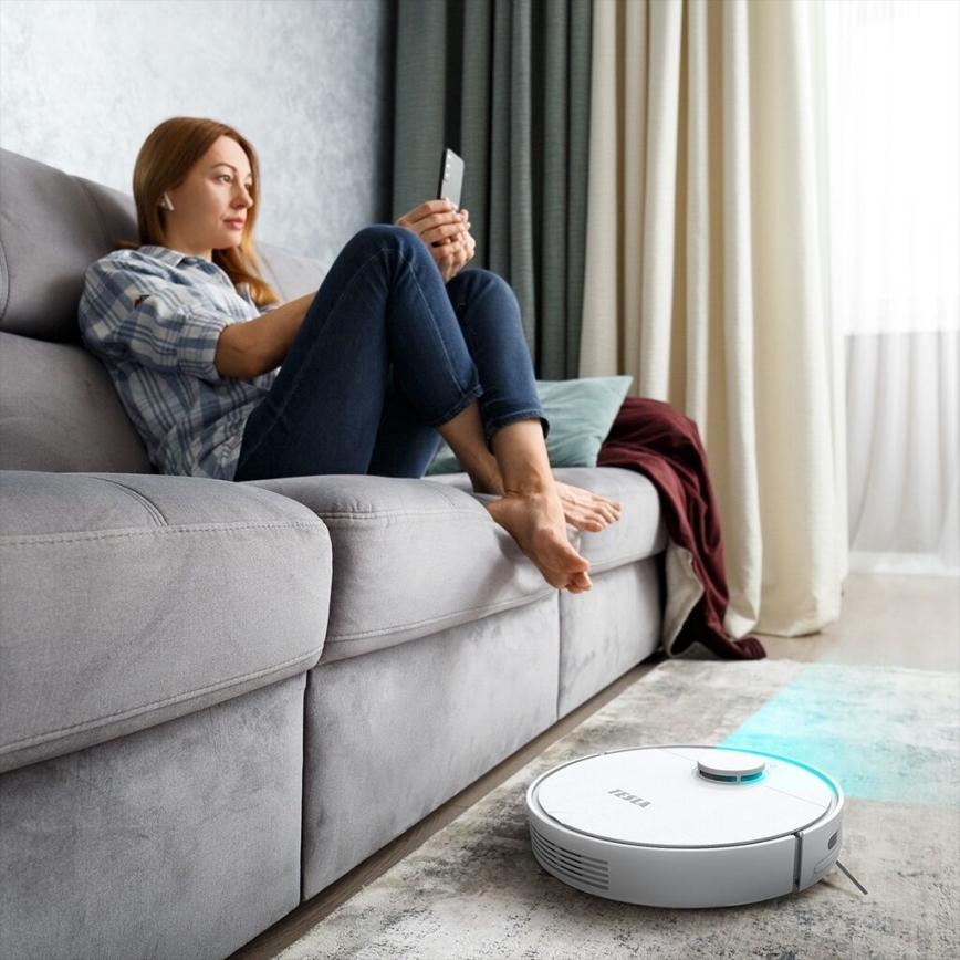 TESLA Electronics RoboStar - Pametni robotski usisivač 2u1 2550 mAh Wi-Fi bela