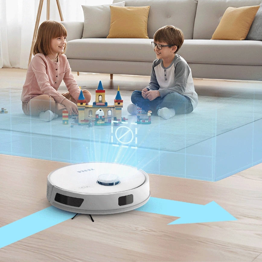 TESLA Electronics RoboStar - Pametni robotski usisivač 2u1, 3200 mAh, Wi-Fi, beli