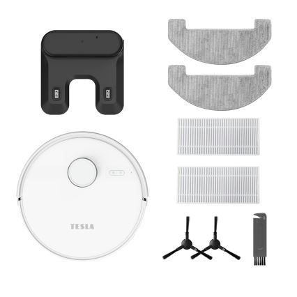 TESLA Electronics RoboStar - Pametni robotski usisivač 2u1, 3200 mAh, Wi-Fi, beli