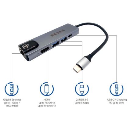 TESLA Electronics - Višenamenski USB hub 5 u 1