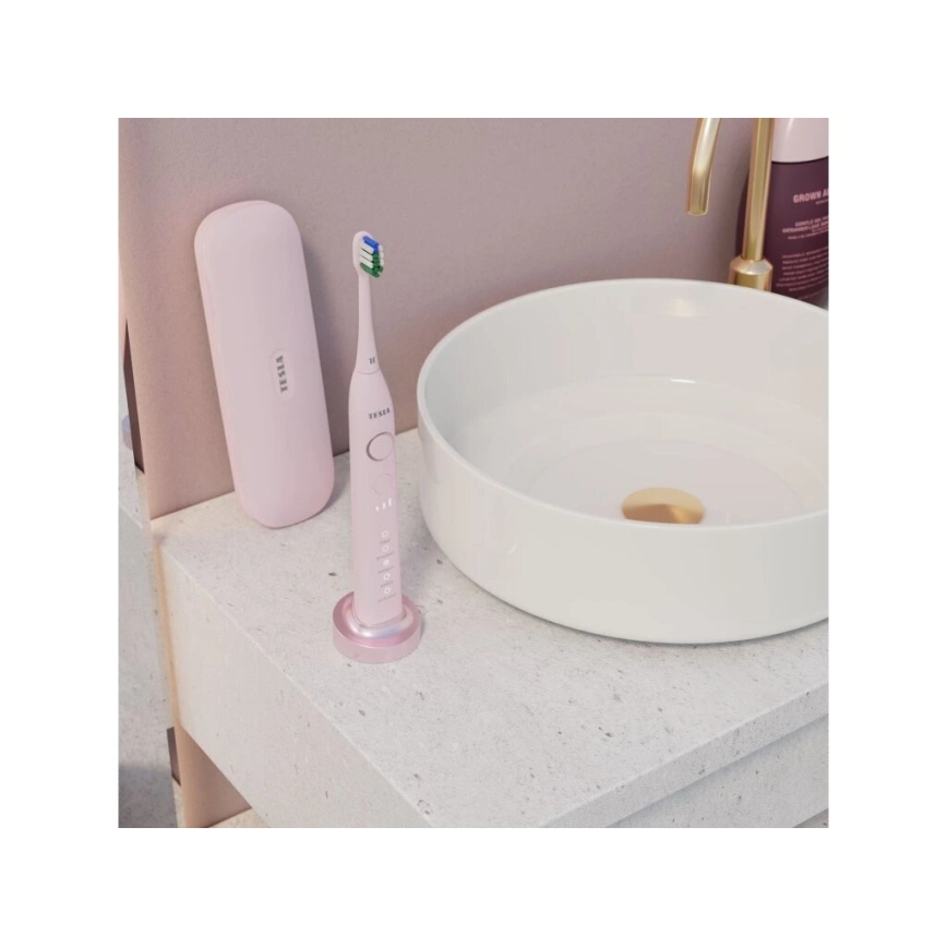 TESLA Smart - SET od 4 zamenske glave za soničnu četkicu TS400, ružičasta