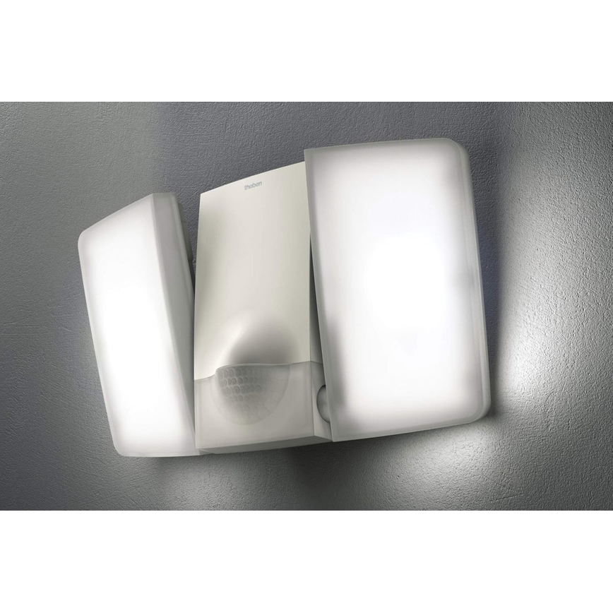theben - LED zidni reflektor sa senzorom 2x LED/10W/230V, bela, IP55