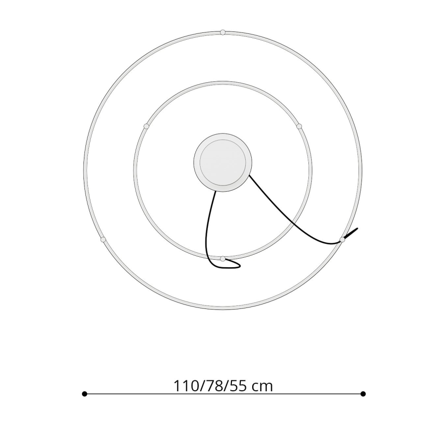 Thoro TH.214 - LED luster na sajli RIO LED/80W/230V CRI 90 3000K zlatna