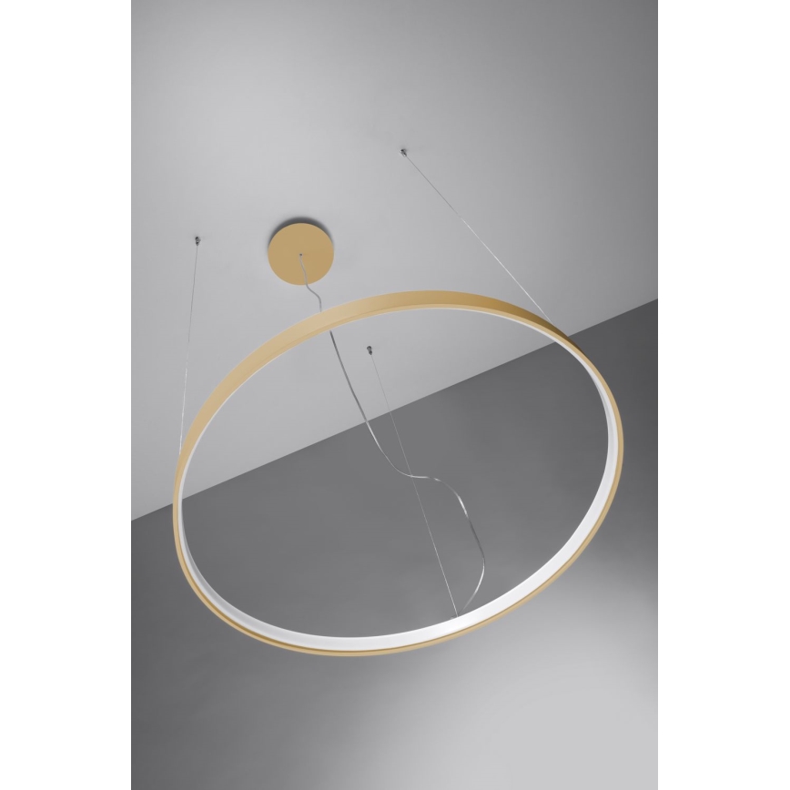 Thoro TH.217 - LED luster na sajli RIO LED/30W/230V CRI 95 4000K, prečnik 55 cm, zlatne boje