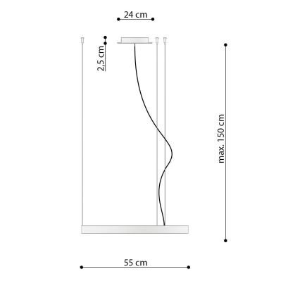 Thoro TH.217 - LED luster na sajli RIO LED/30W/230V CRI 95 4000K, prečnik 55 cm, zlatne boje