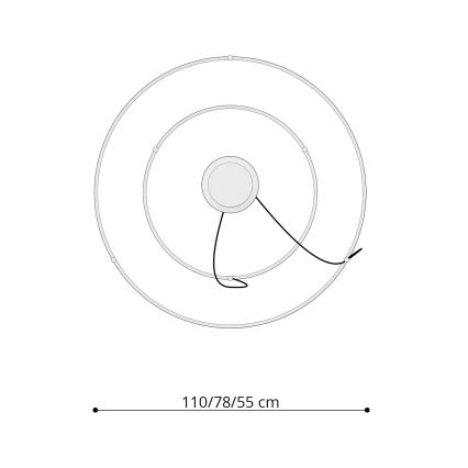 Thoro TH.268 - LED luster na sajli RIO LED/80W/230V CRI 95 4000K zlatni