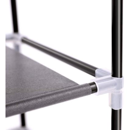 Tkaninski ormar za odlaganje s policama MATIS 88x160 cm, crni