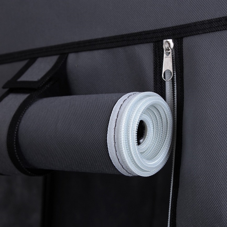 Tkaninski ormar za odlaganje sa policama i garderobnom šipkom MATIS 110x175 cm siv